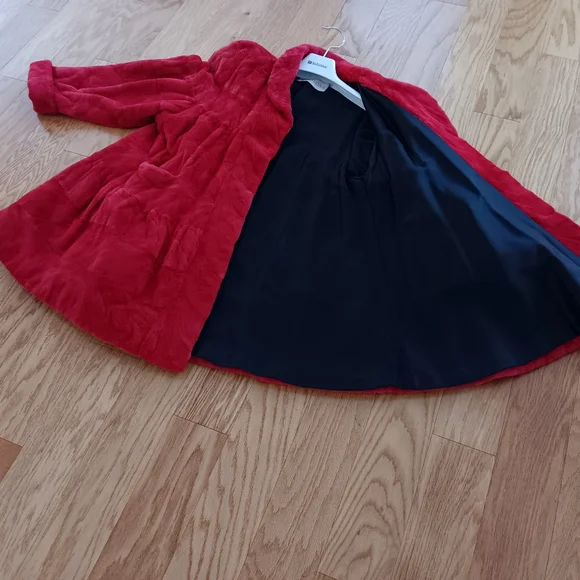 RED SHEARED MINK COAT